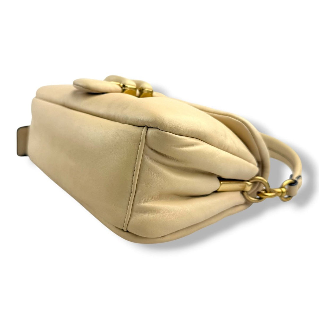 Coach Pillow Tabby 26 Beige Leather Handbag - Lux Central