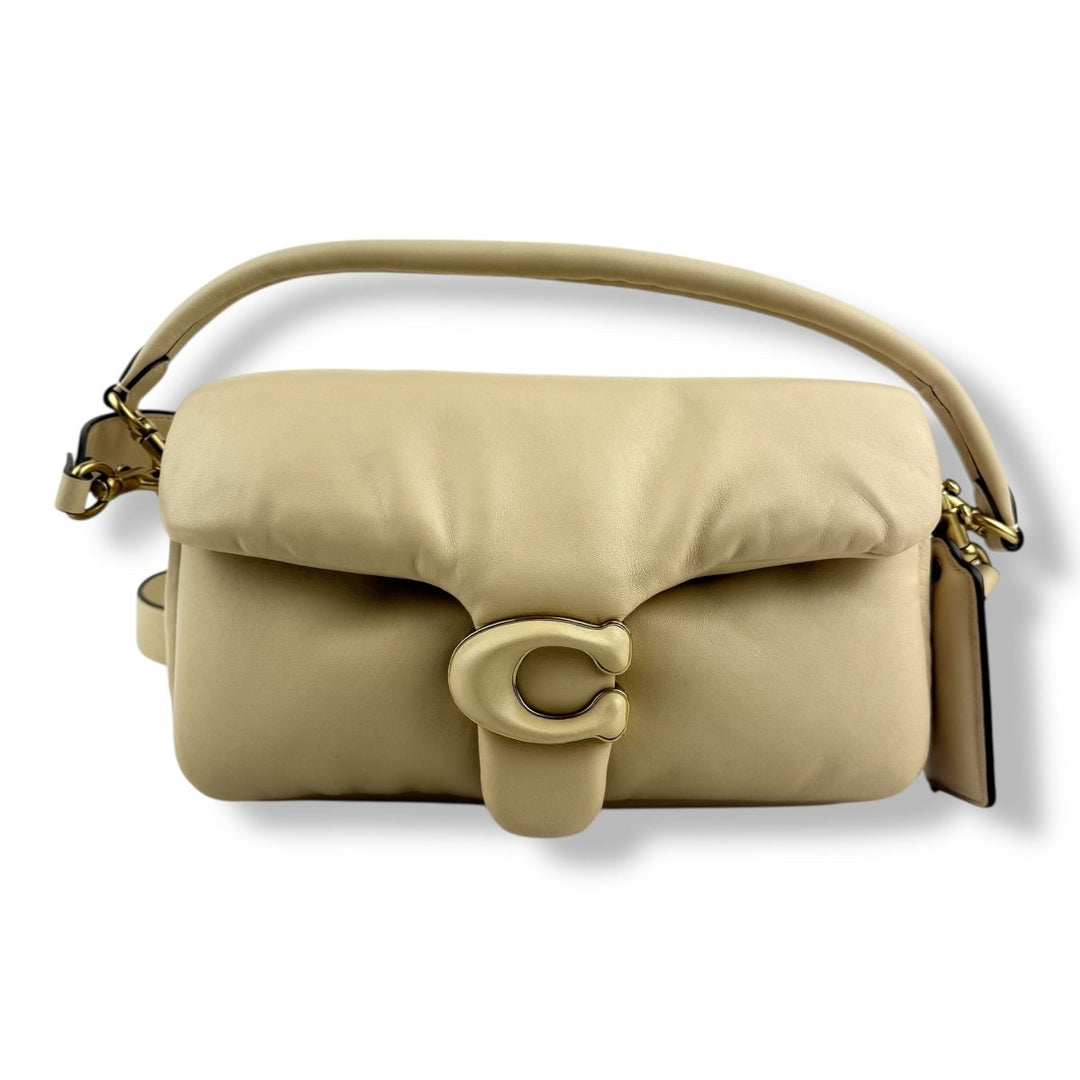 Coach Pillow Tabby 26 Beige Leather Handbag - Lux Central