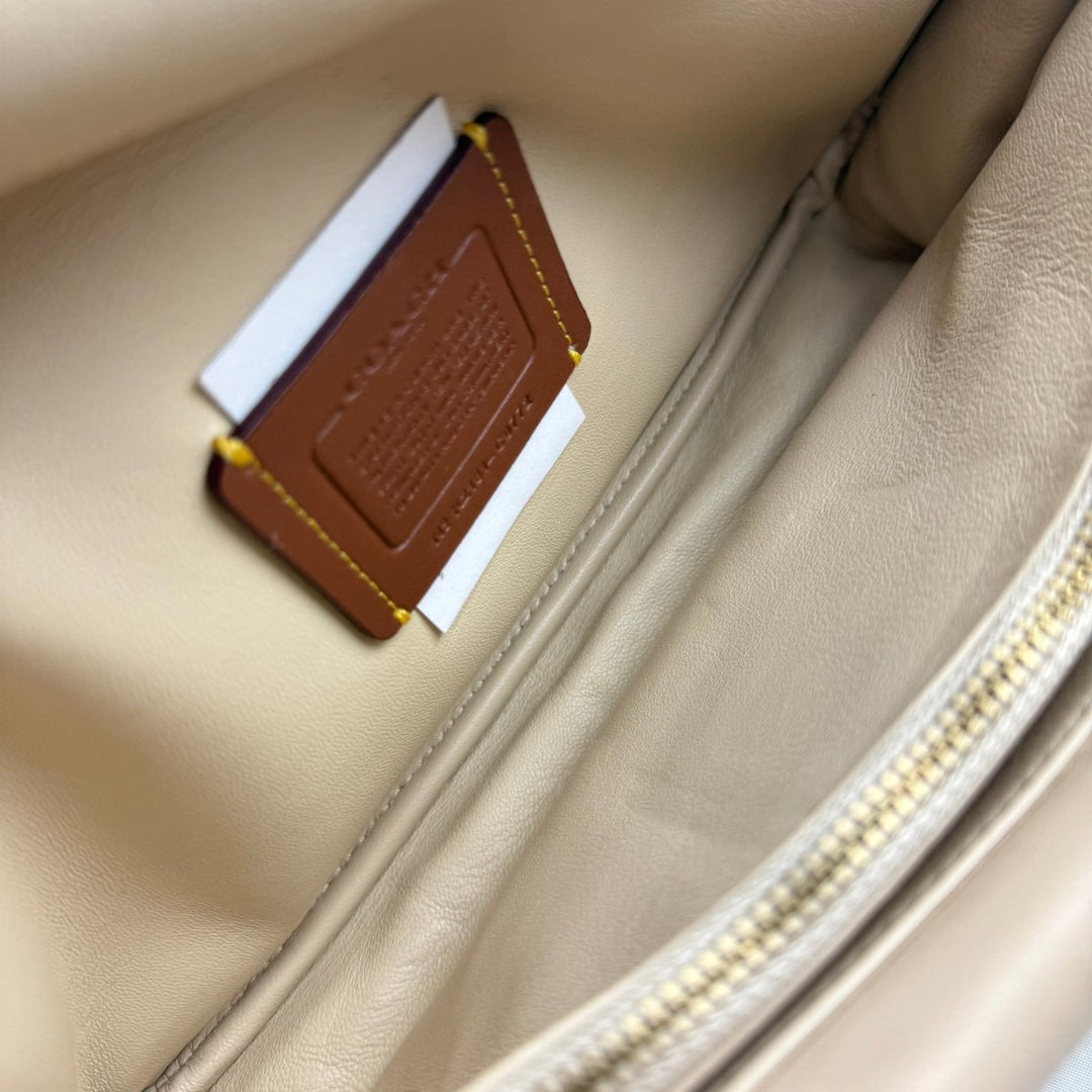 Coach Pillow Tabby 26 Beige Leather Handbag - Lux Central