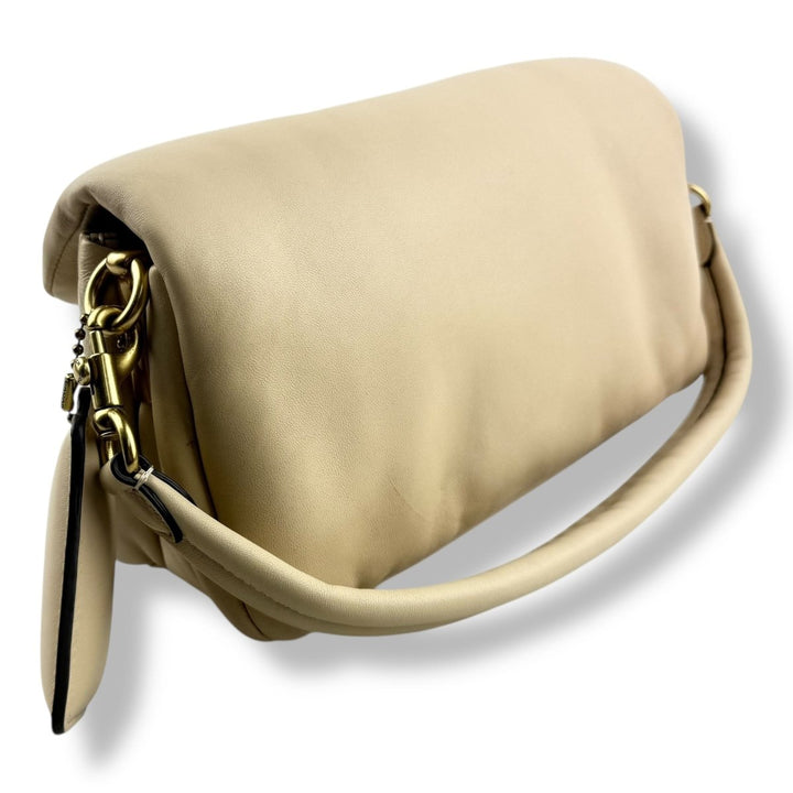 Coach Pillow Tabby 26 Beige Leather Handbag - Lux Central