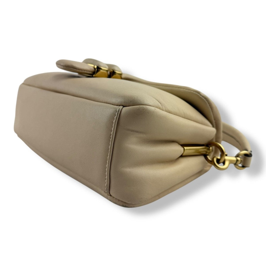 Coach Pillow Tabby 26 Beige Leather Handbag - Lux Central