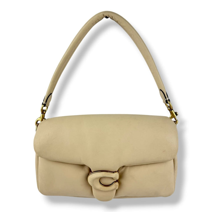 Coach Pillow Tabby 26 Beige Leather Handbag - Lux Central