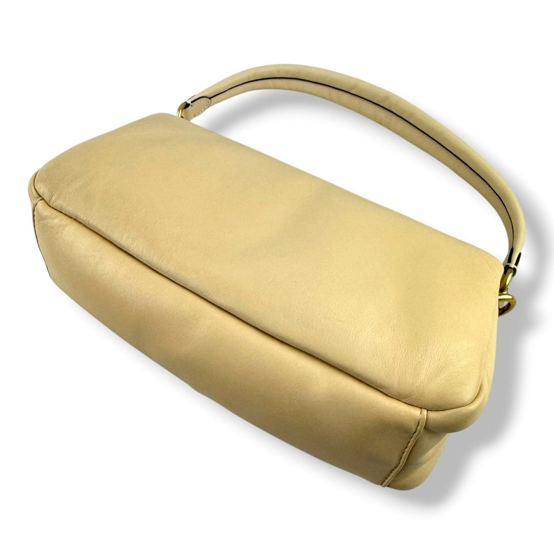 Coach Pillow Tabby 26 Beige Leather Handbag - Lux Central
