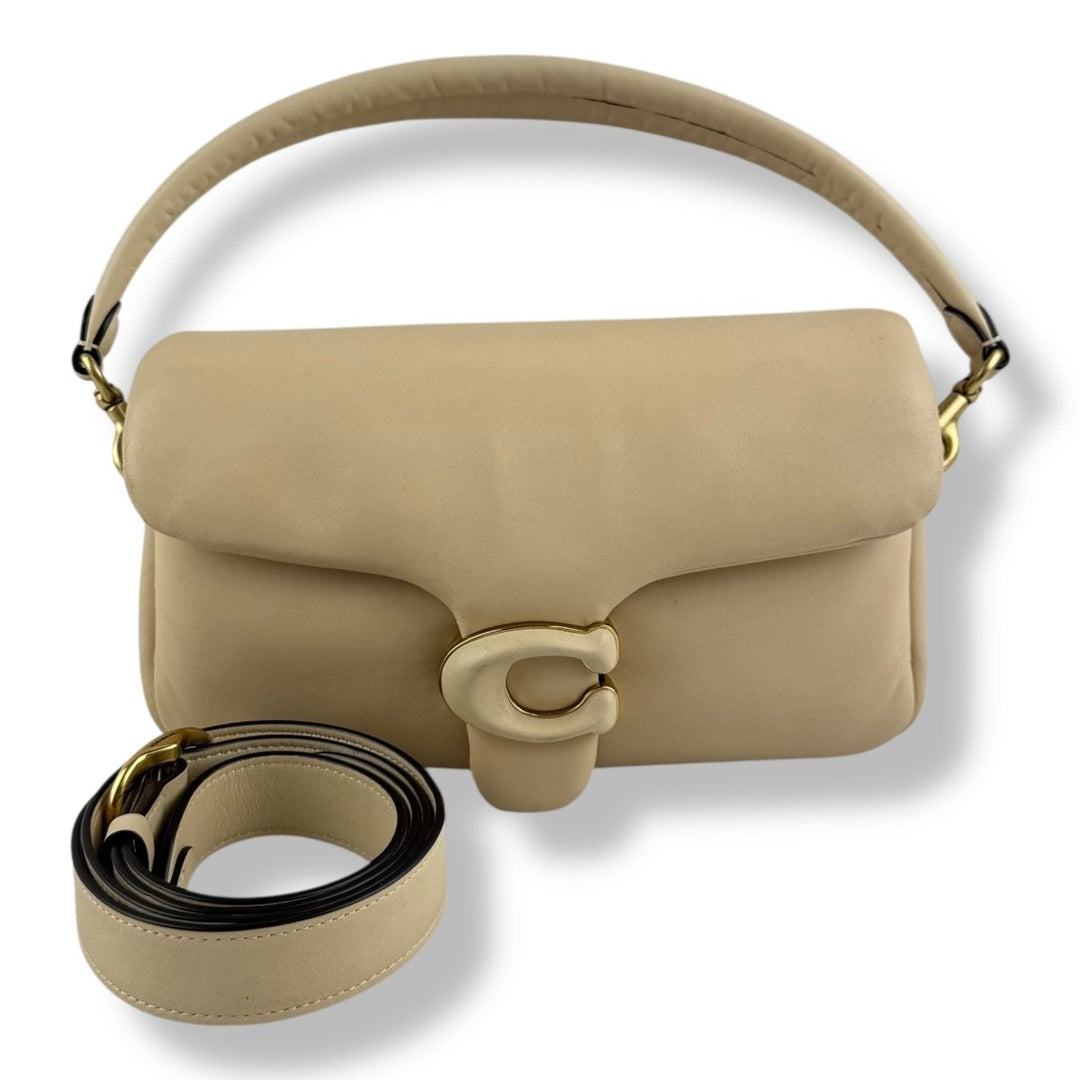 Coach Pillow Tabby 26 Beige Leather Handbag - Lux Central