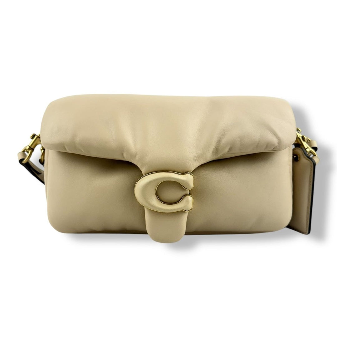 Coach Pillow Tabby 26 Beige Leather Handbag - Lux Central