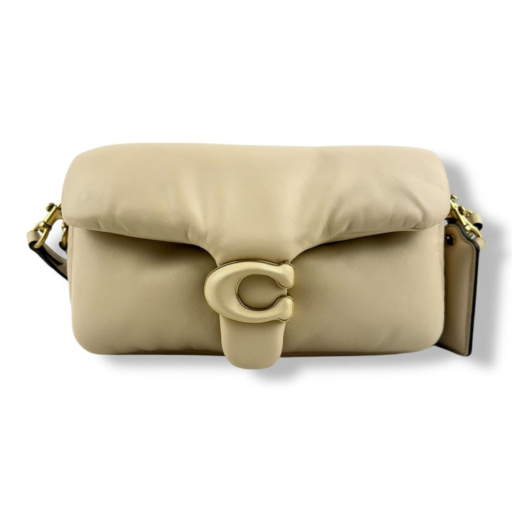 Coach Pillow Tabby 26 Beige Leather Handbag - Lux Central