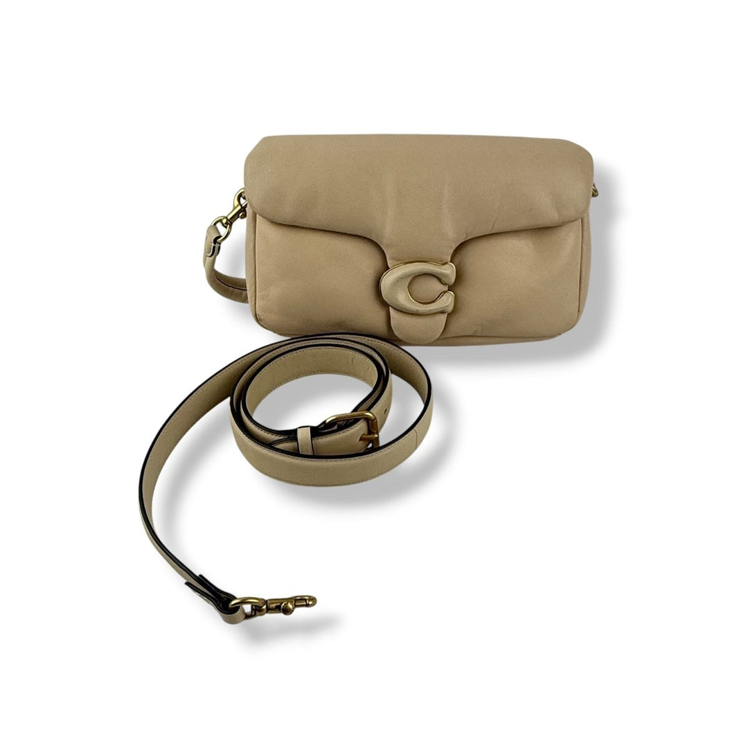 Coach Pillow Tabby 26 Beige Leather Handbag - Lux Central