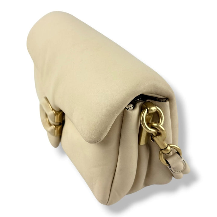 Coach Pillow Tabby 26 Beige Leather Handbag - Lux Central