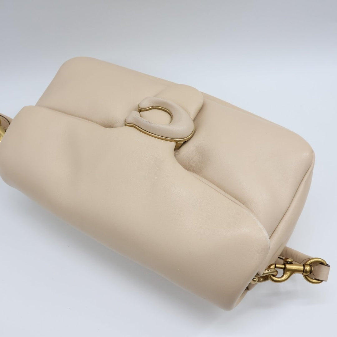 Coach Pillow Tabby 26 Beige Leather Handbag - Lux Central