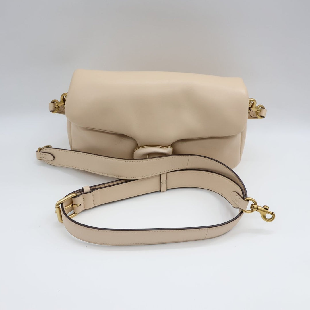 Coach Pillow Tabby 26 Beige Leather Handbag - Lux Central