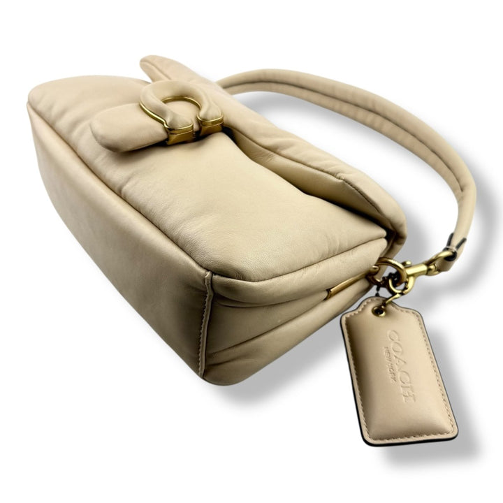 Coach Pillow Tabby 26 Beige Leather Handbag - Lux Central