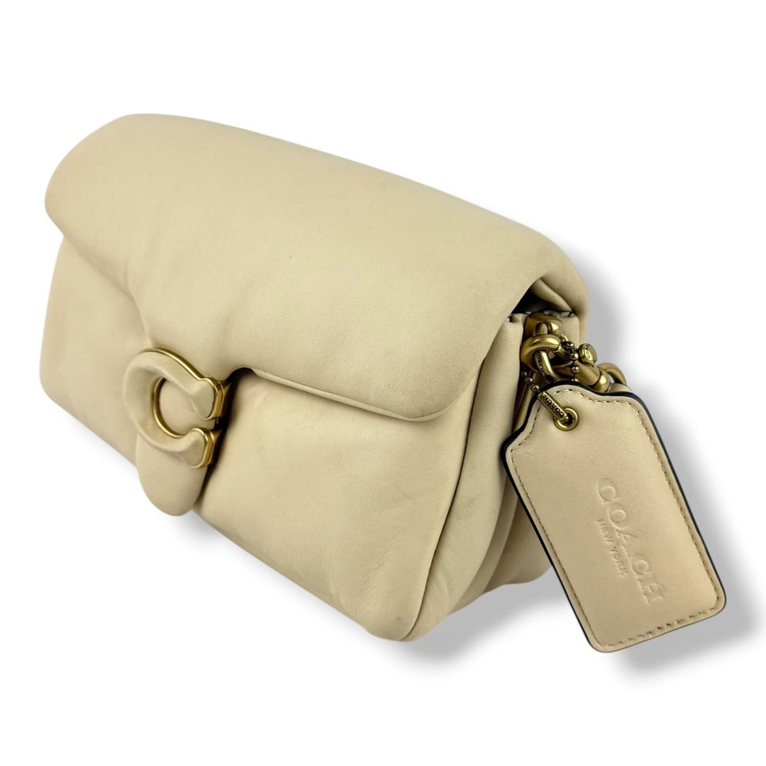 Coach Pillow Tabby 26 Beige Leather Handbag - Lux Central