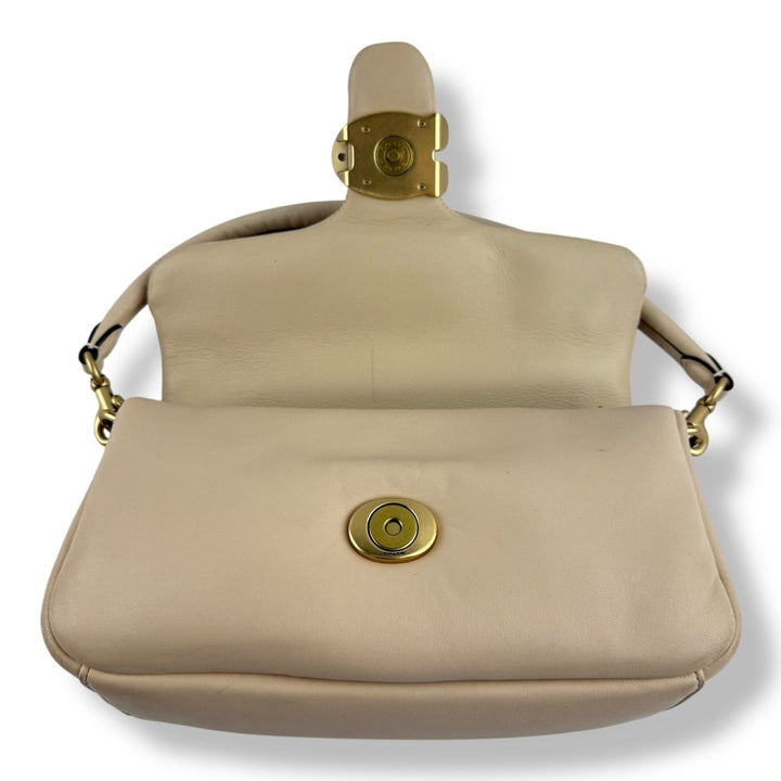 Coach Pillow Tabby 26 Beige Leather Handbag - Lux Central
