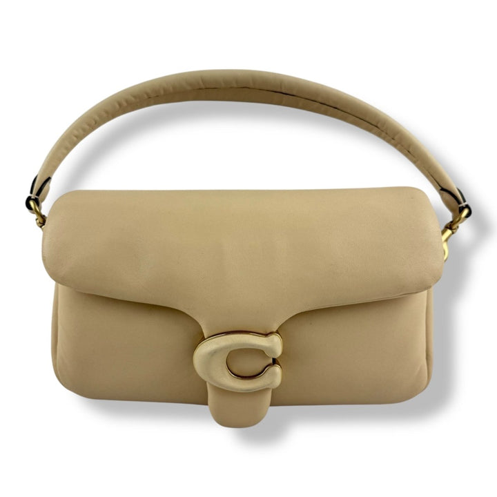 Coach Pillow Tabby 26 Beige Leather Handbag - Lux Central