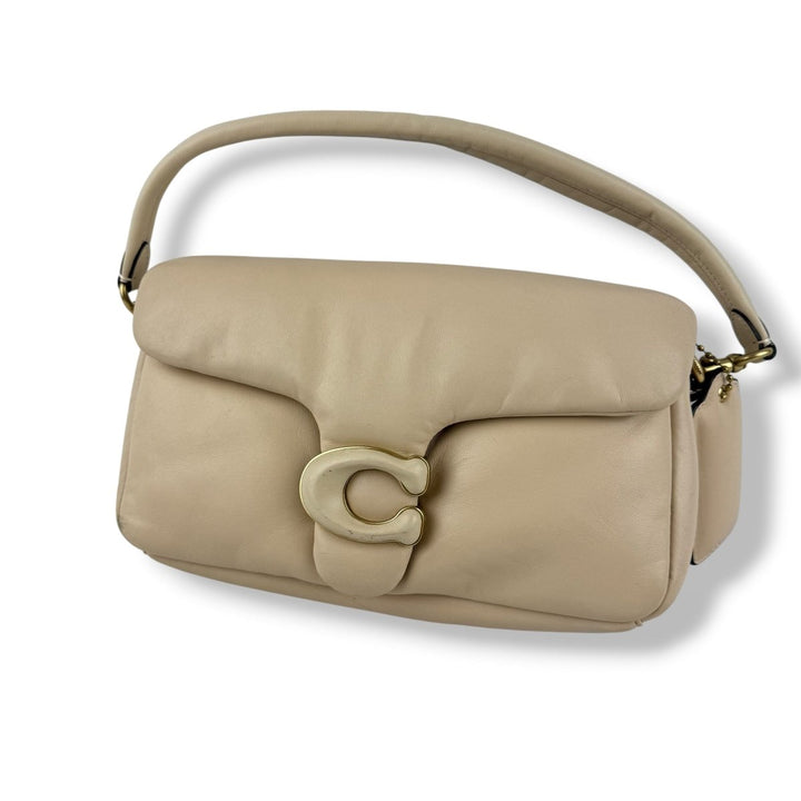 Coach Pillow Tabby 26 Beige Leather Handbag - Lux Central