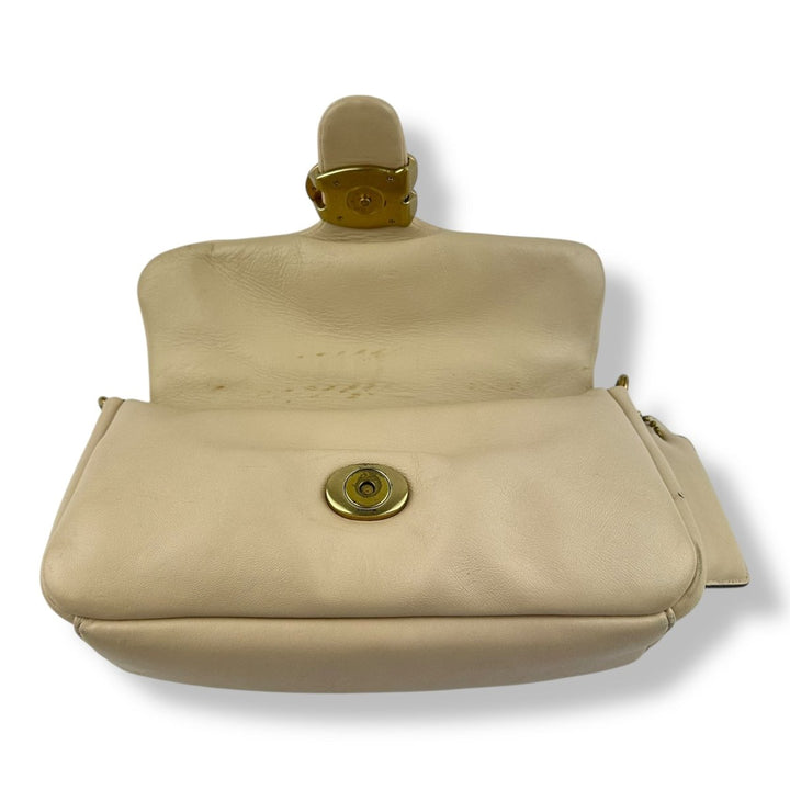 Coach Pillow Tabby 26 Beige Leather Handbag - Lux Central