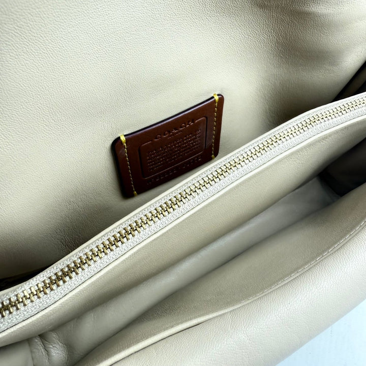 Coach Pillow Tabby 26 Beige Leather Handbag - Lux Central