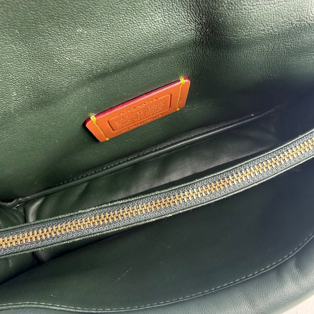 Coach Pillow Tabby 26 Dark Green Leather Handbag - Lux Central