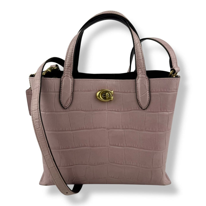 Coach Pink Pebbled Leather Willow Restored 24 Tote Handbag - Lux Central