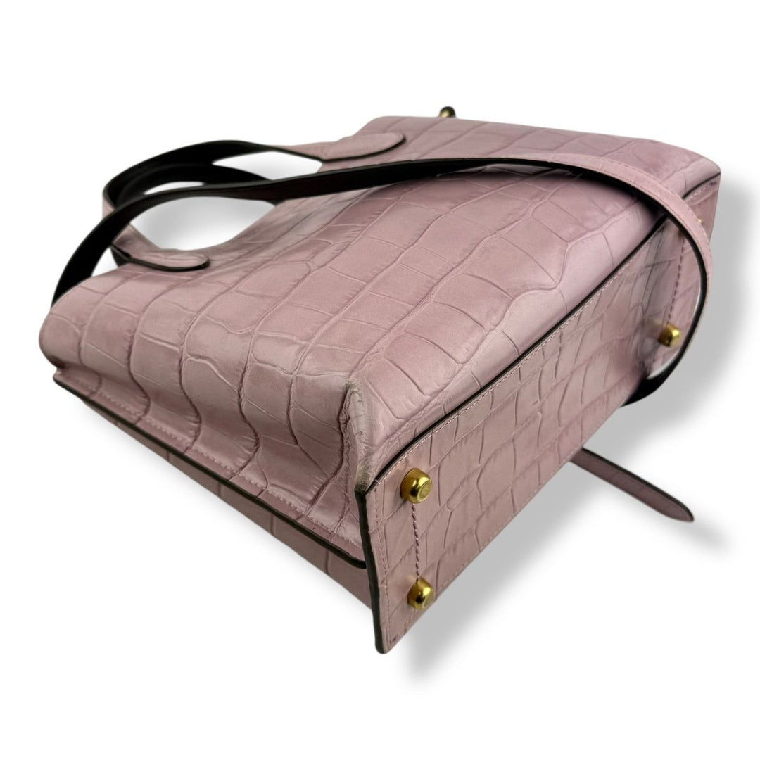 Coach Pink Pebbled Leather Willow Restored 24 Tote Handbag - Lux Central