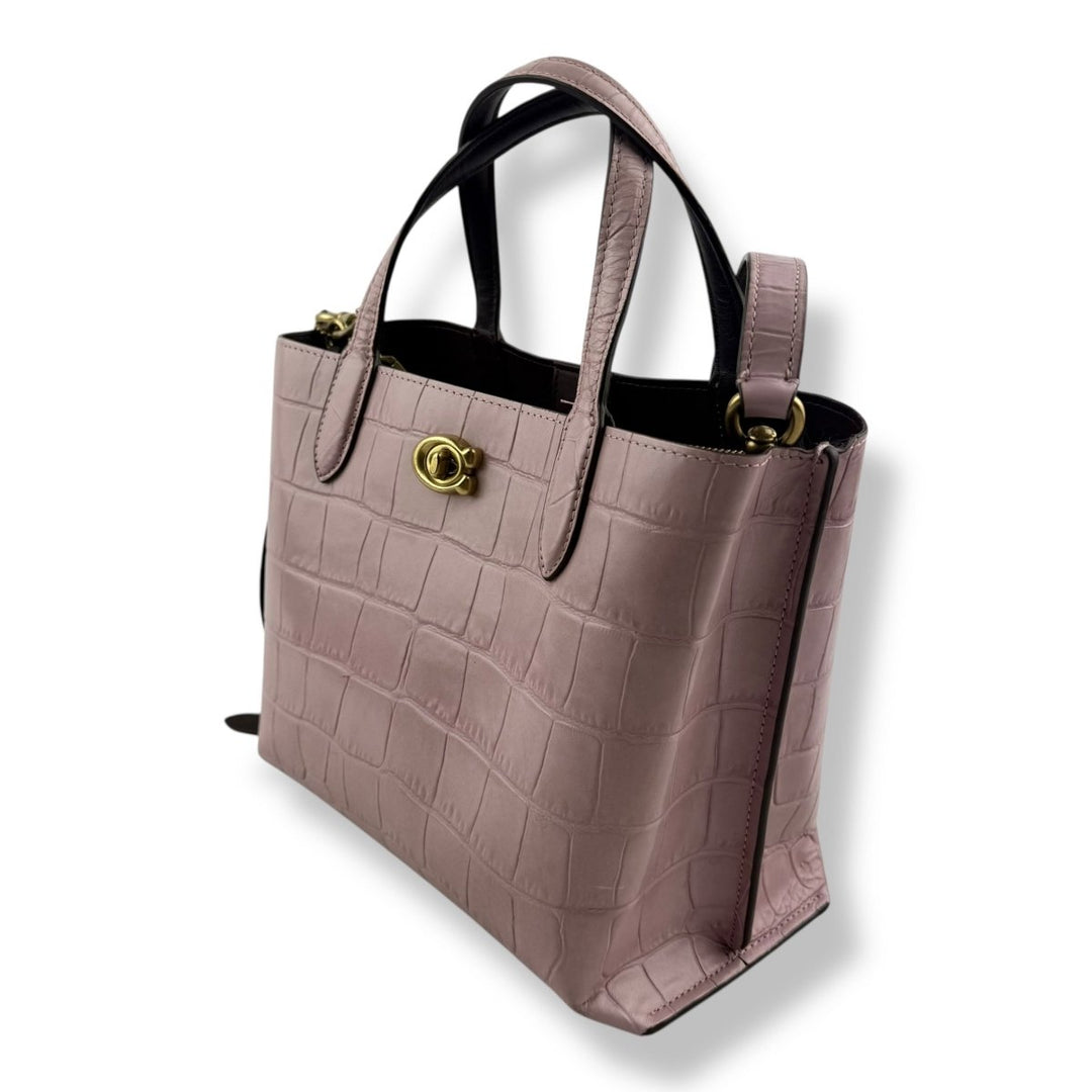 Coach Pink Pebbled Leather Willow Restored 24 Tote Handbag - Lux Central