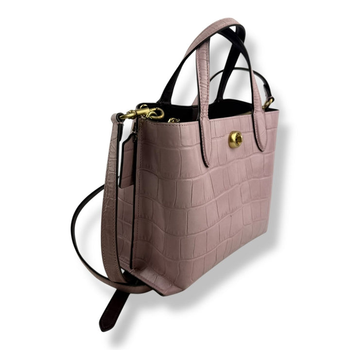 Coach Pink Pebbled Leather Willow Restored 24 Tote Handbag - Lux Central