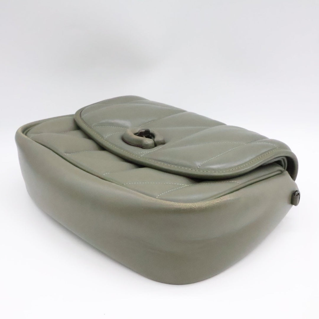 Coach Quilted Pillow Dark Green Madison Shoulder Handbag - Lux Central