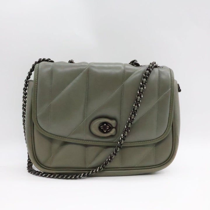 Coach Quilted Pillow Dark Green Madison Shoulder Handbag - Lux Central