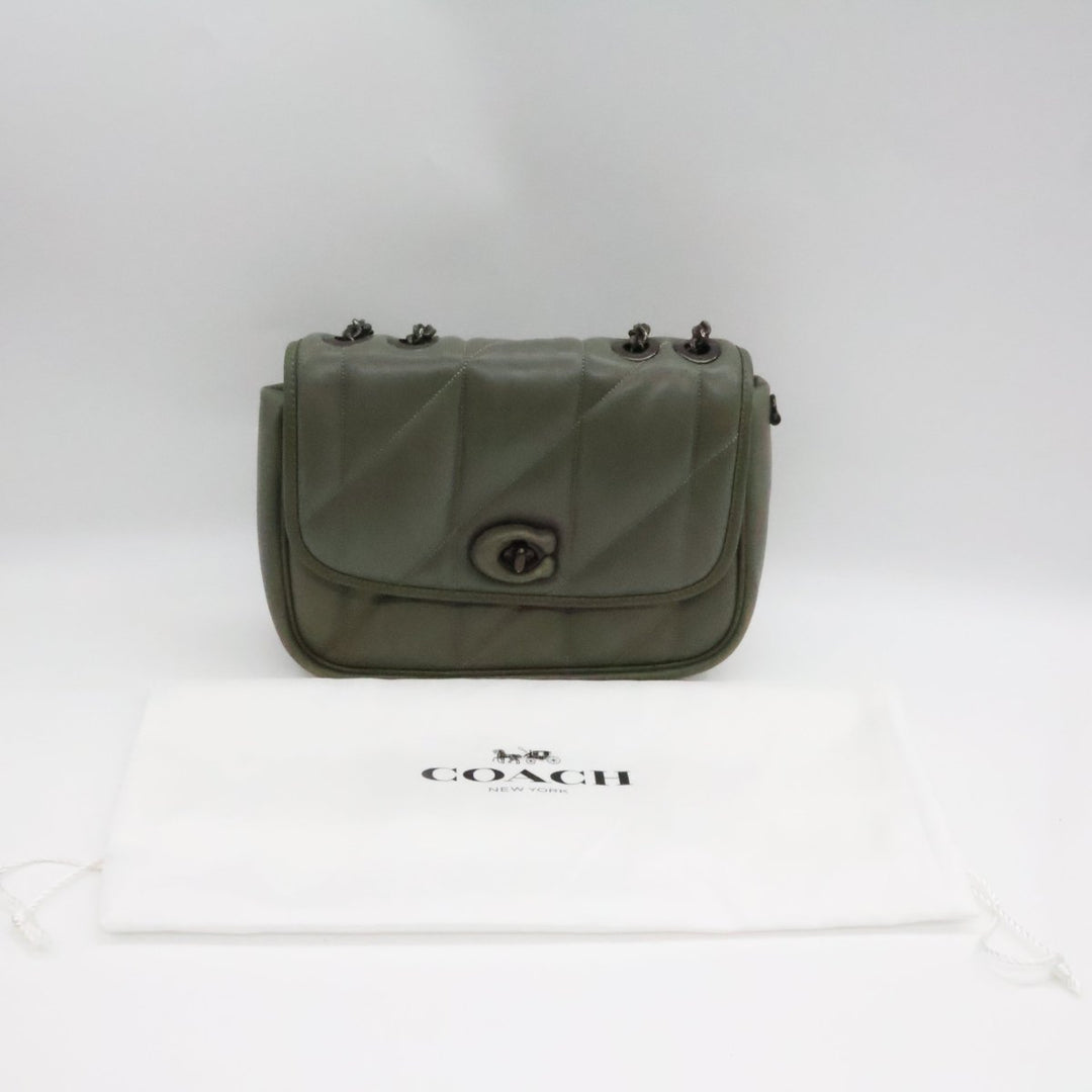 Coach Quilted Pillow Dark Green Madison Shoulder Handbag - Lux Central