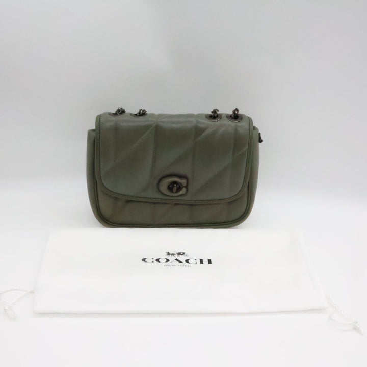 Coach Quilted Pillow Dark Green Madison Shoulder Handbag - Lux Central