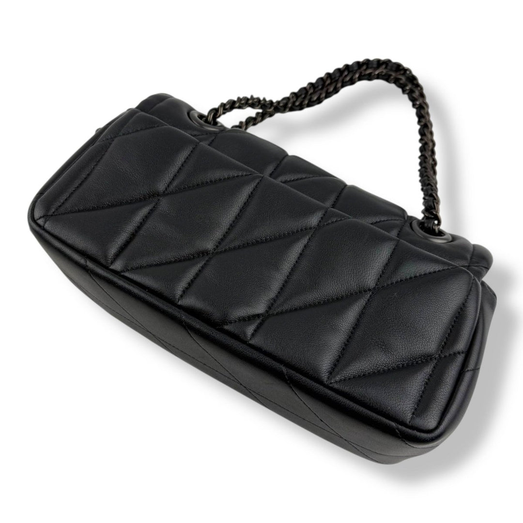 Coach Quilted Tabby 20 Black Leather Handbag - Lux Central