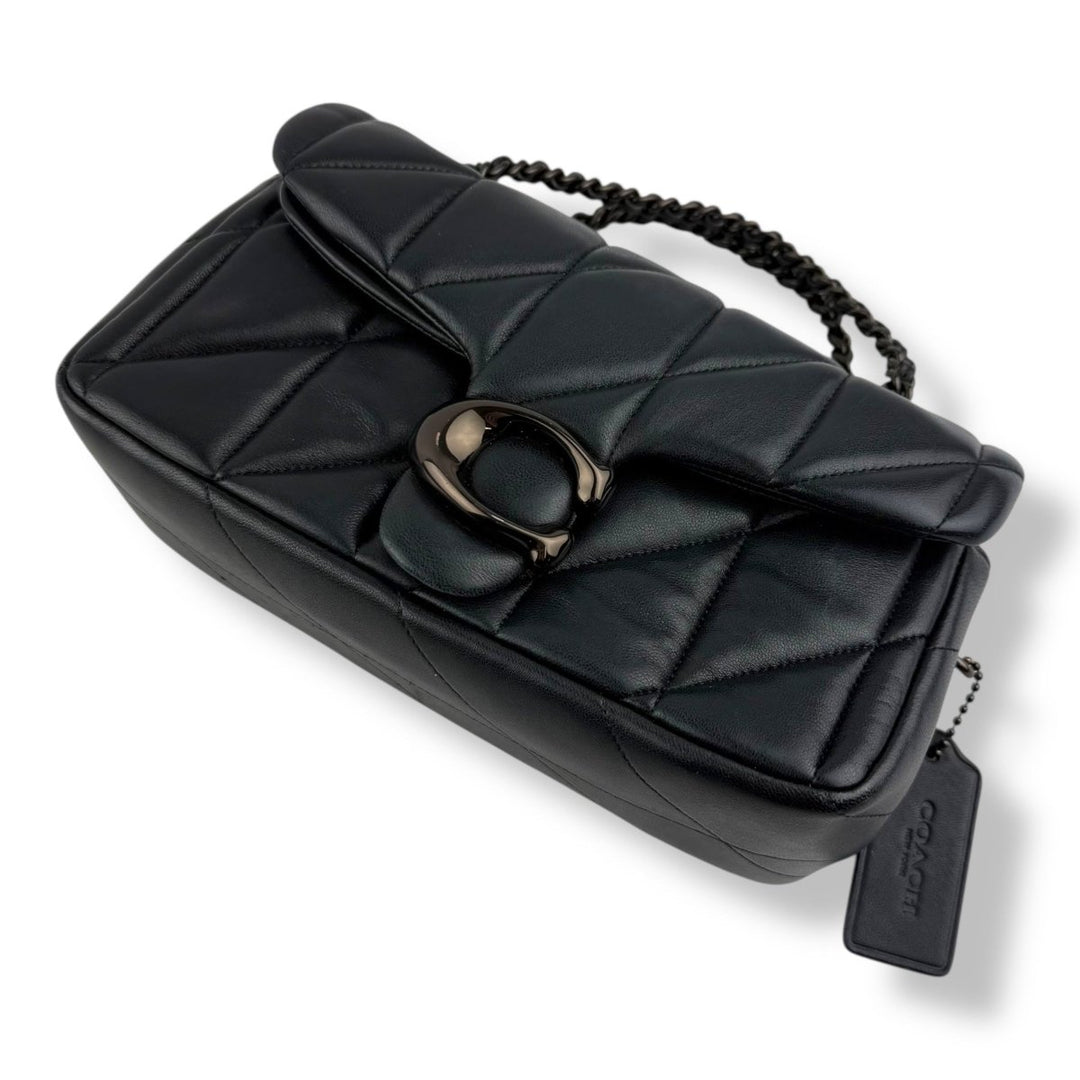 Coach Quilted Tabby 20 Black Leather Handbag - Lux Central