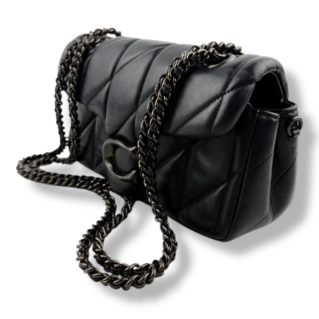 Coach Quilted Tabby 20 Black Leather Handbag - Lux Central