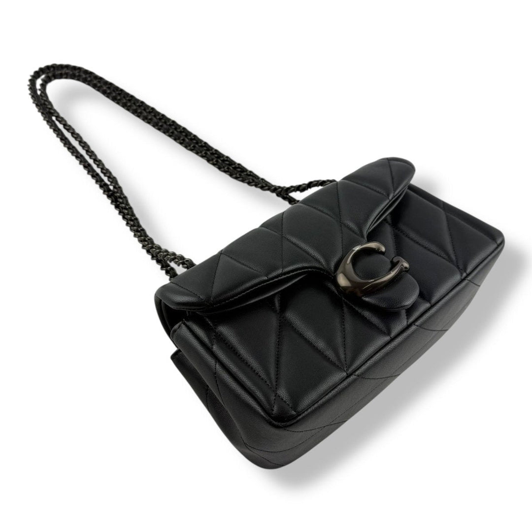 Coach Quilted Tabby 20 Black Leather Handbag - Lux Central
