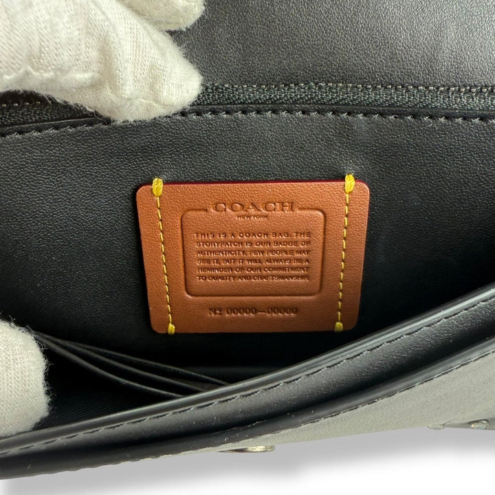 Coach Rivet Wallet on Chain Black Leather Cross Body Handbag - Lux Central