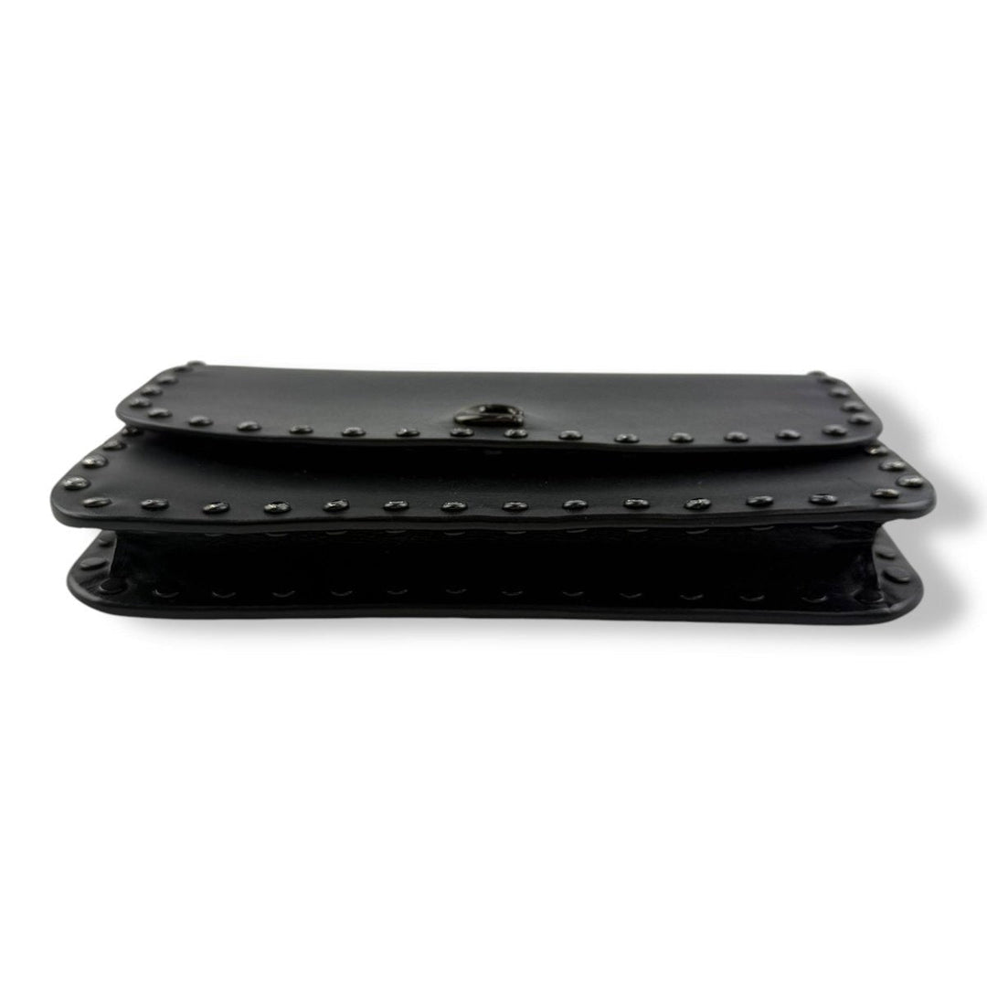 Coach Rivet Wallet on Chain Black Leather Cross Body Handbag - Lux Central