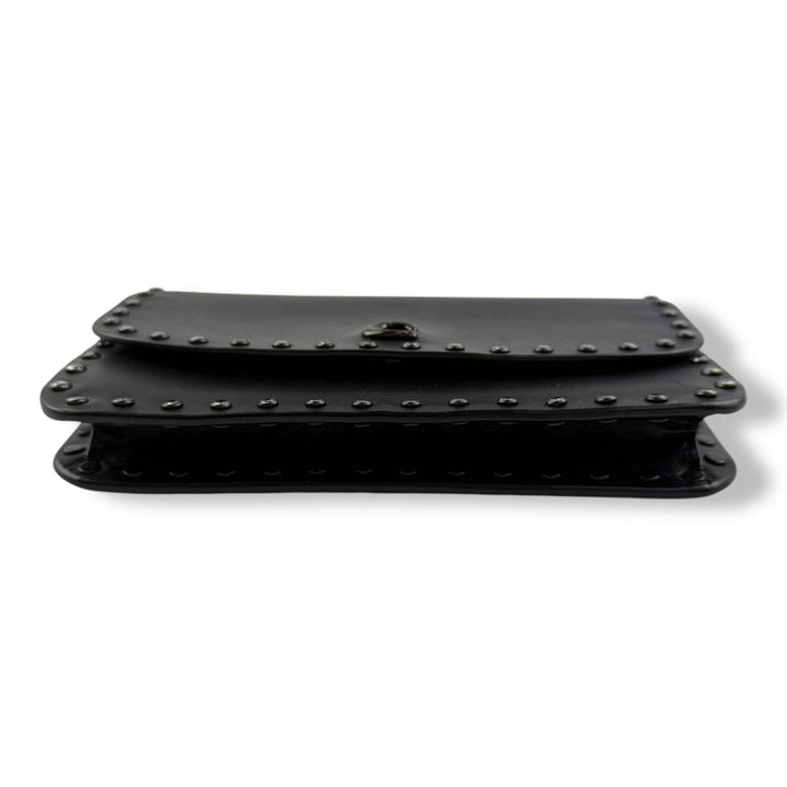 Coach Rivet Wallet on Chain Black Leather Cross Body Handbag - Lux Central