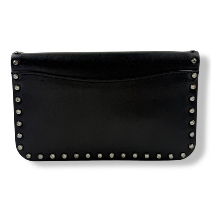 Coach Rivet Wallet on Chain Black Leather Cross Body Handbag - Lux Central