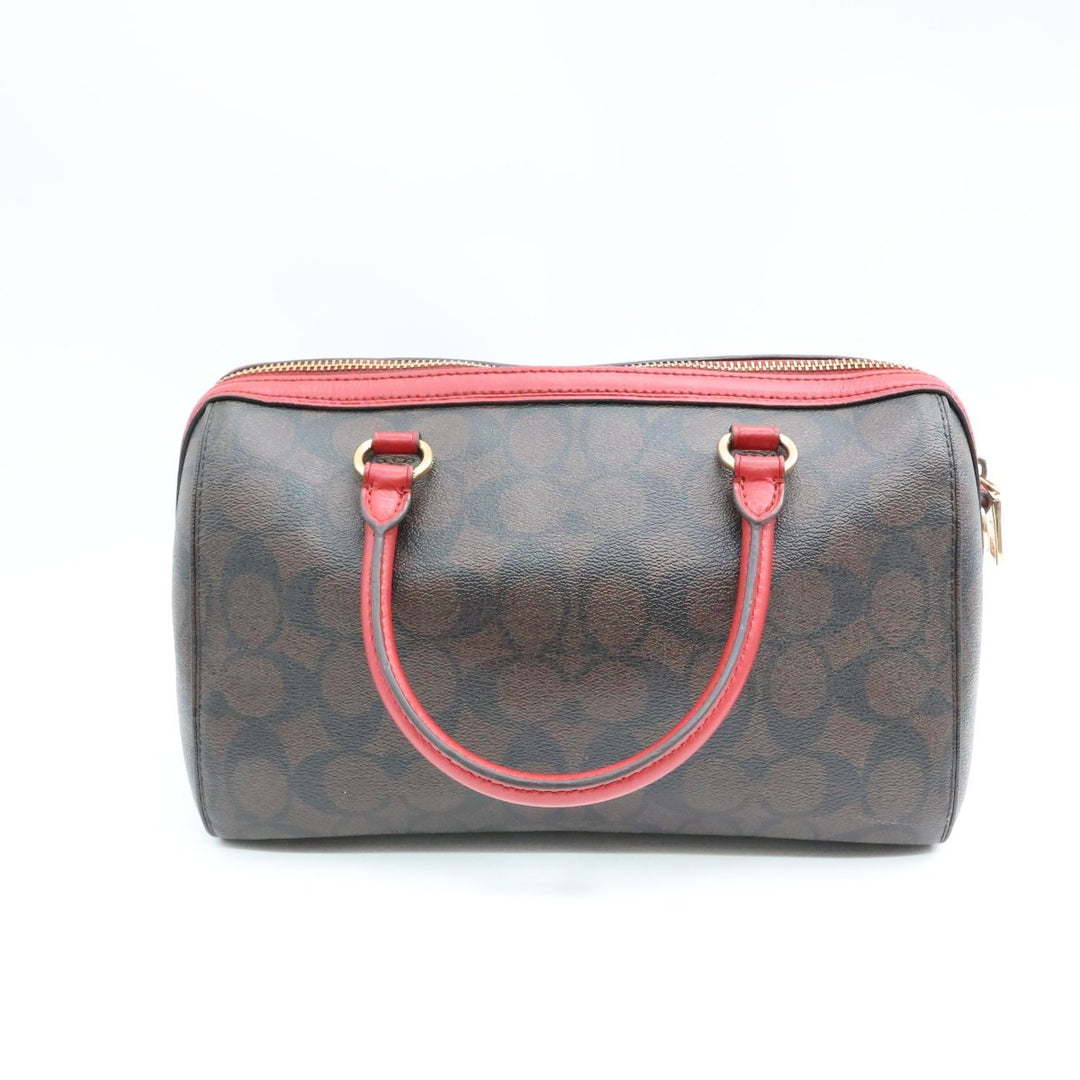 Coach Rowan Brown/Red Tote - Lux Central