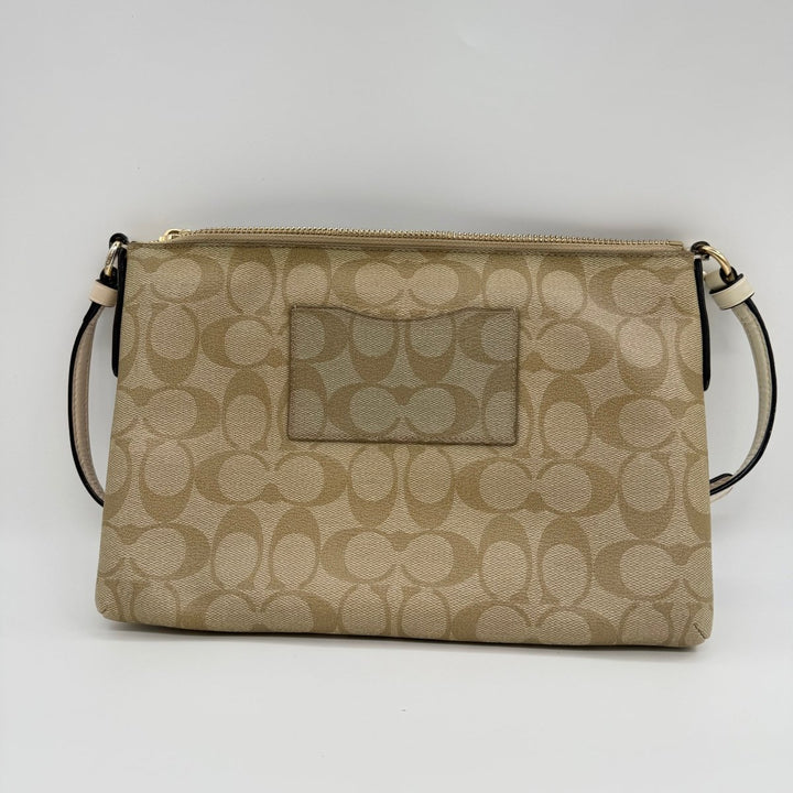 Coach Signature Beige/White Crossbody Handbag - Lux Central