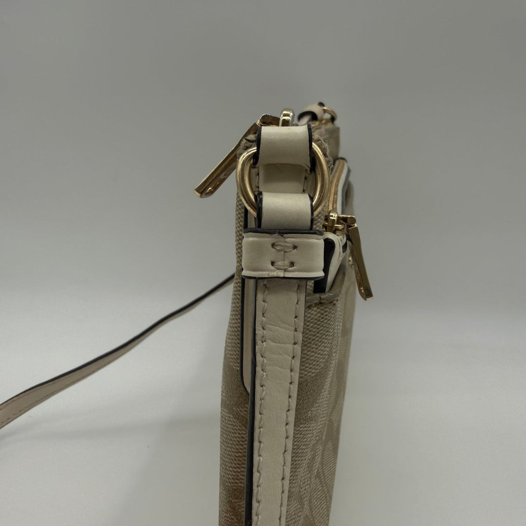 Coach Signature Beige/White Crossbody Handbag - Lux Central