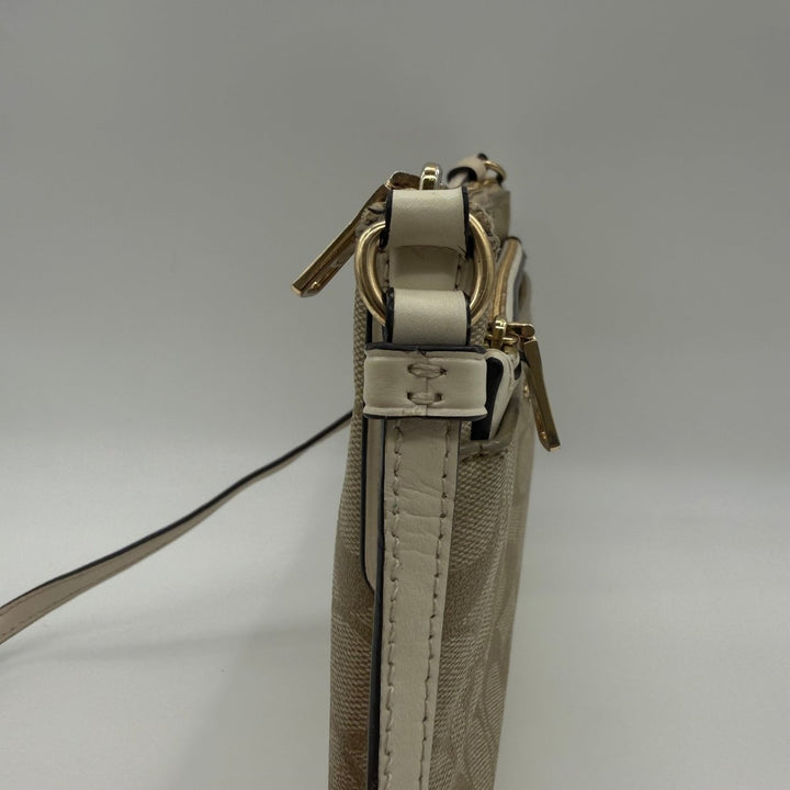 Coach Signature Beige/White Crossbody Handbag - Lux Central
