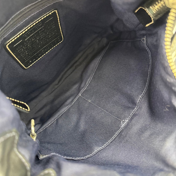 Coach Signature Black Canvas Hobo Crossbody Handbag - Lux Central