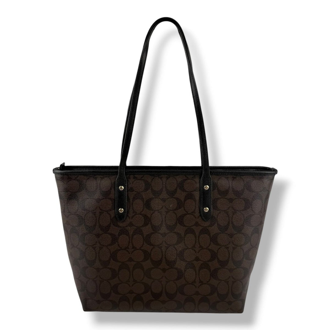 Coach Signature Brown City Tote Handbag - Lux Central