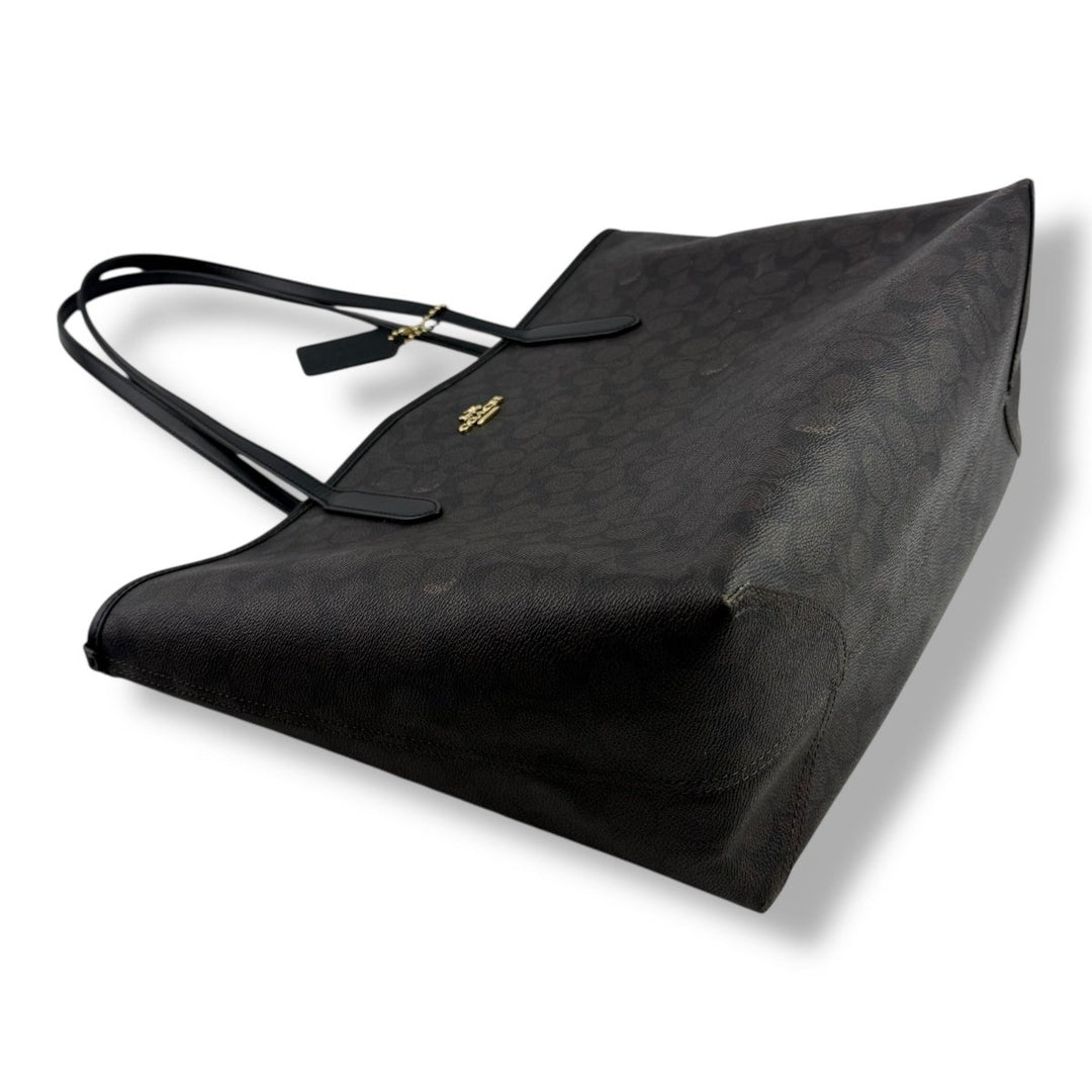 Coach Signature Brown City Tote Handbag - Lux Central