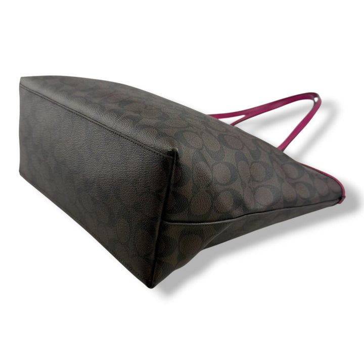 Coach Signature Brown City Tote Handbag - Lux Central