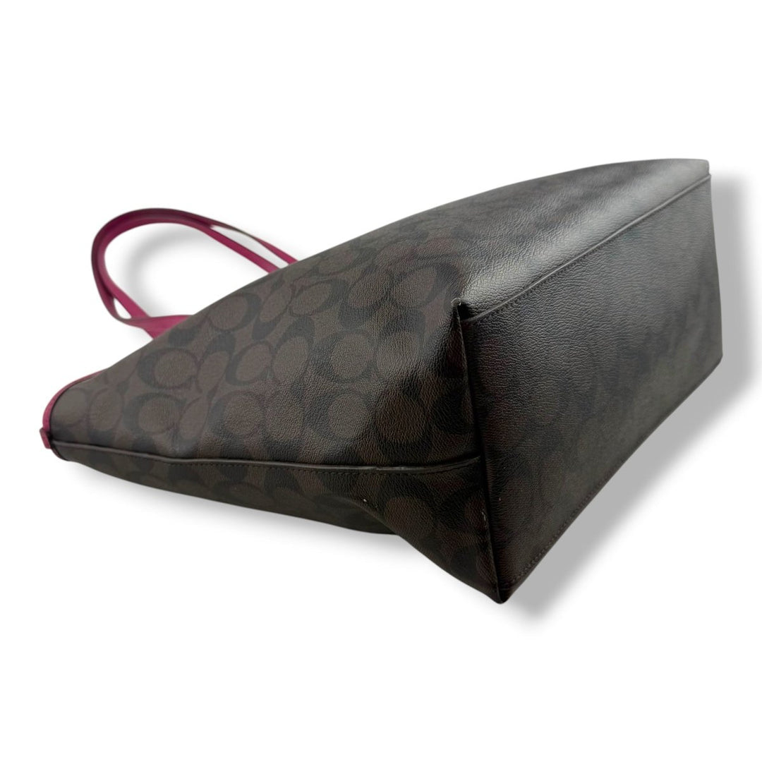 Coach Signature Brown City Tote Handbag - Lux Central