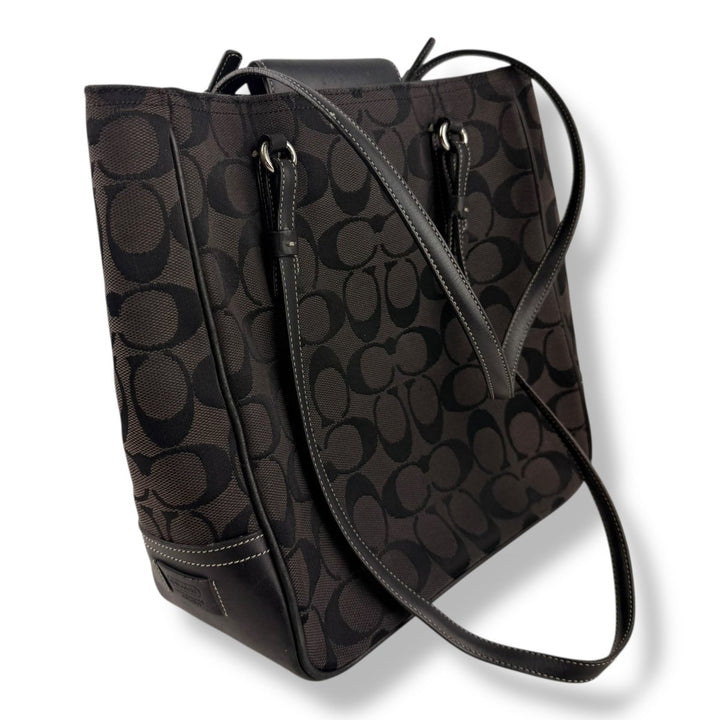 Coach Signature Canvas Black Tote Handbag - Lux Central