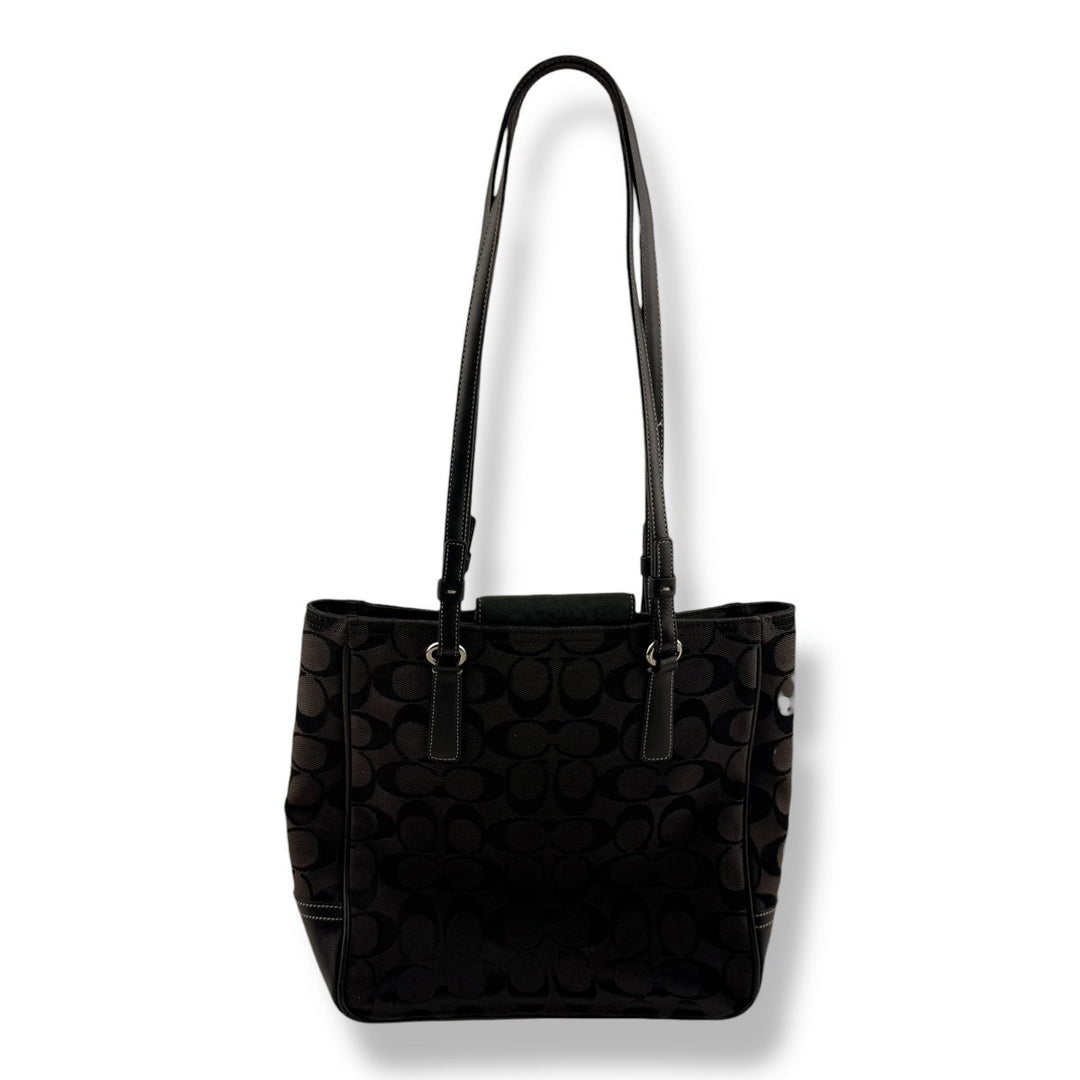 Coach Signature Canvas Black Tote Handbag - Lux Central