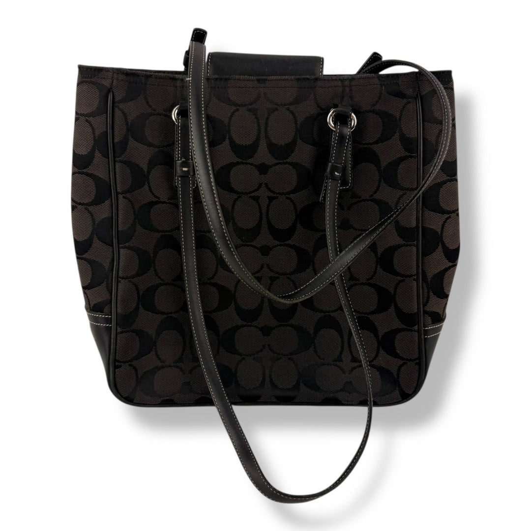 Coach Signature Canvas Black Tote Handbag - Lux Central